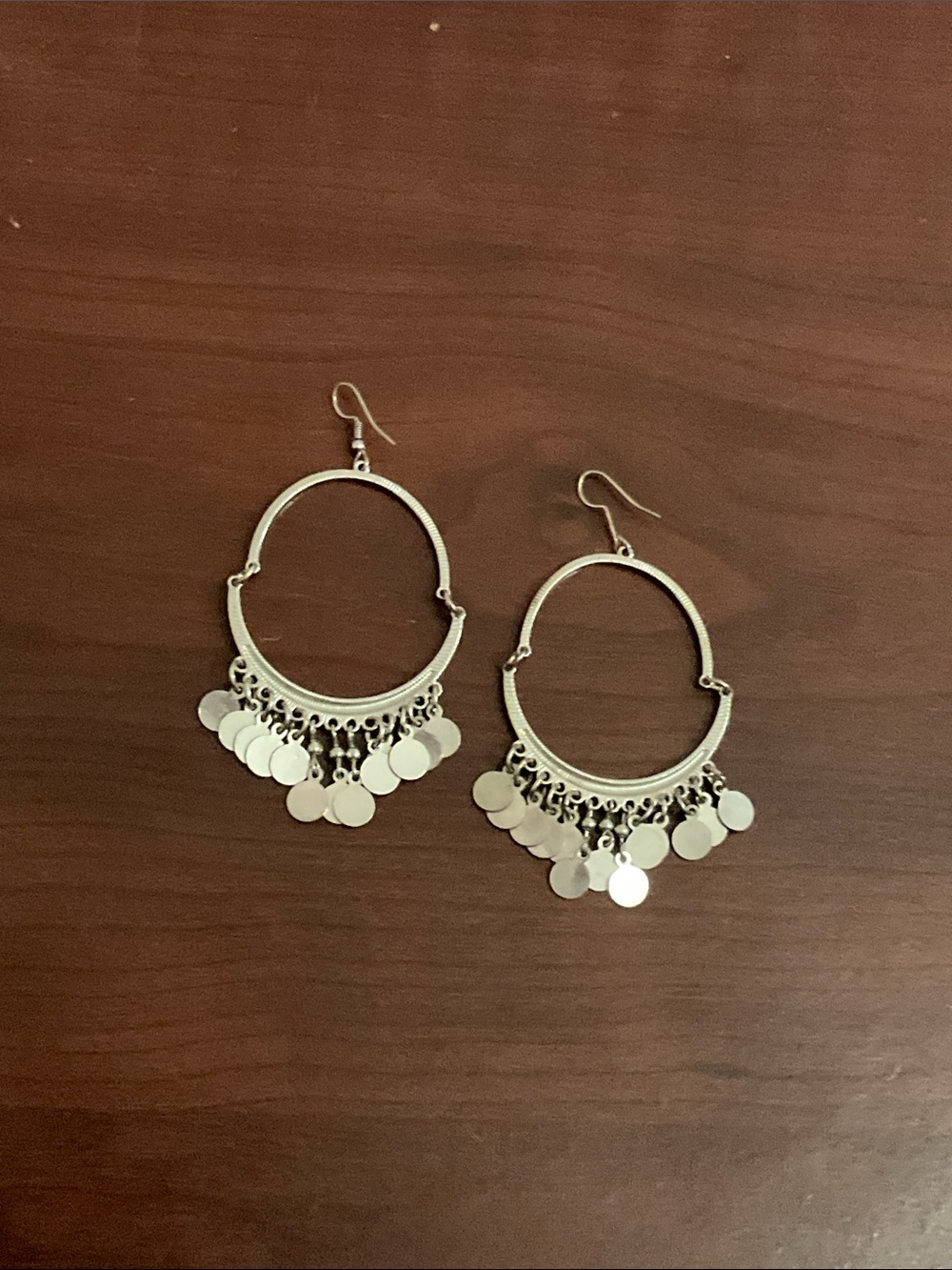 🐚2/$14 Silver Hoop Dangle Earrings Women Jewelry